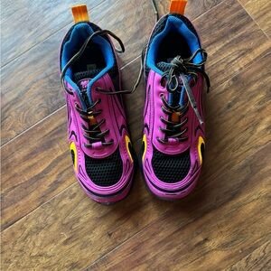 Steve Madden Vibrant Pink and Yellow Kids Sneakers